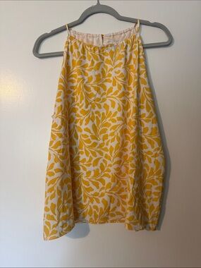 Bar III Yellow and White Floral Halter-Style Camisole